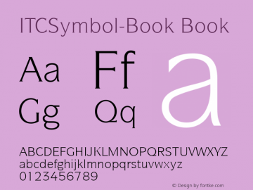 ITCSymbol-Book Book Version 1.00 Font Sample