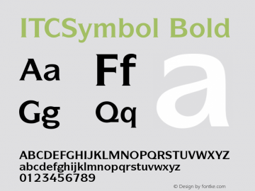 ITCSymbol Bold Version 1.00 Font Sample