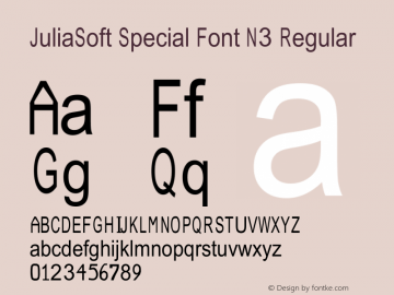 JuliaSoft Special Font N3 Regular Version 2.0 Font Sample