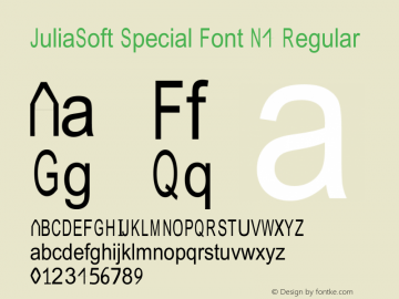 JuliaSoft Special Font N4 Regular Version 2.0 Font Sample