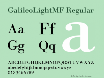 GalileoLightMF Regular 2/11/2003 Font Sample