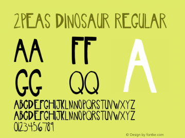 2Peas Dinosaur Regular Version 1.00 December 29, 2005, initial release Font Sample