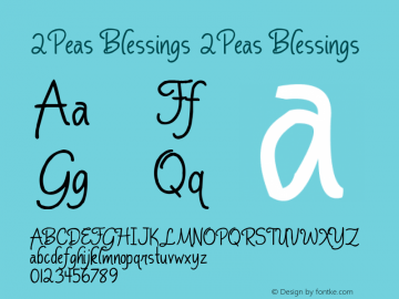 2Peas Blessings 2Peas Blessings 2Peas Blessings Font Sample