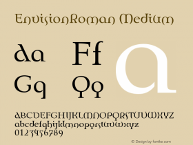 EnvisionRoman Medium Version 001.000 Font Sample