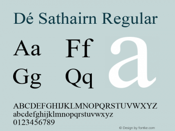 Dé Sathairn Regular 11.03 Font Sample