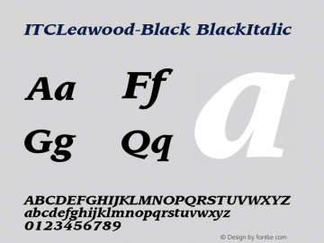 ITCLeawood-Black BlackItalic Version 1.00图片样张