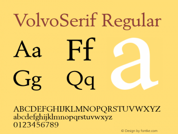 VolvoSerif Regular Version 1.0 Font Sample