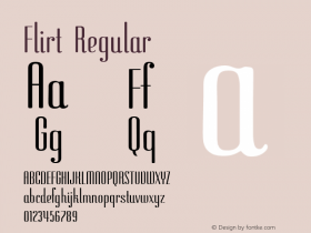 Flirt Regular Version 2.000 2005 initial release Font Sample