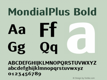 MondialPlus Bold PDF Extract Font Sample