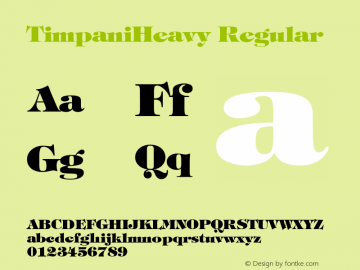 TimpaniHeavy Regular v1.0c Font Sample