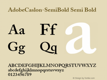 AdobeCaslon-SemiBold Semi Bold Version 1.00图片样张