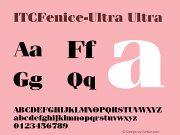 ITCFenice-Ultra Ultra Version 1.00 Font Sample