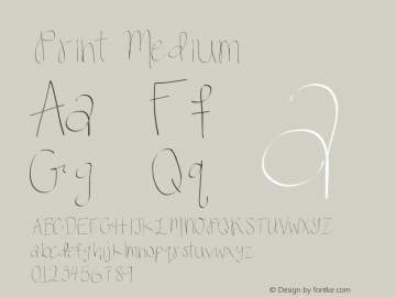 Print Medium Version 001.000 Font Sample