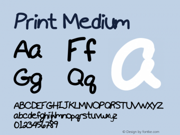 Print Medium Version 001.000 Font Sample