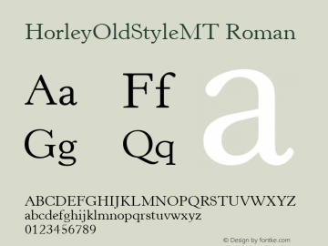 HorleyOldStyleMT Roman Version 1.00图片样张