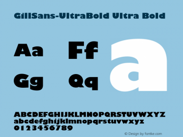 GillSans-UltraBold Ultra Bold Version 1.00图片样张