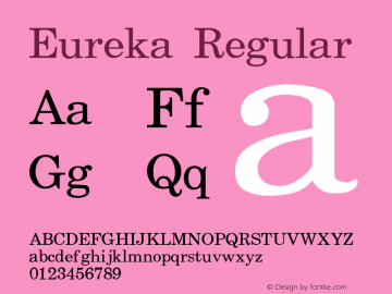 Eureka Regular Converted from a:\EUREKA.FF1 by ALLTYPE Font Sample