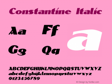 Constantine Italic 1.0/1995: 2.0/2001图片样张