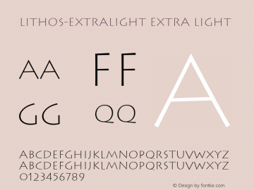 Lithos-ExtraLight Extra Light Version 1.00 Font Sample