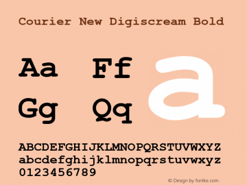 Courier New Digiscream Bold Version 2.76 Font Sample
