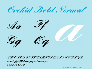 Orchid Bold Normal 1.0 Mon May 03 13:37:53 1993 Font Sample