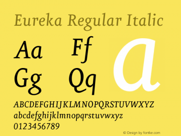 Eureka Regular Italic 001.000图片样张