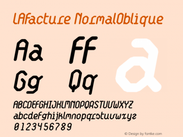 LAfacture NormalOblique Macromedia Fontographer 4.1.5 22/07/03图片样张