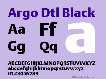 Argo Dtl Black Macromedia Fontographer 4.1 04.05.02 Font Sample