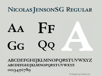 NicolasJensonSG Regular Version 001.000 Font Sample