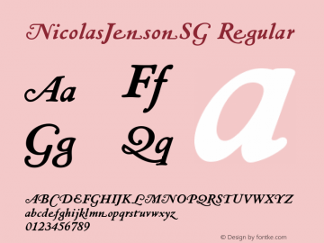 NicolasJensonSG Regular Version 001.000 Font Sample