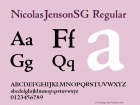 NicolasJensonSG Regular Version 001.000图片样张