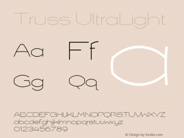 Truss UltraLight 001.000 Font Sample