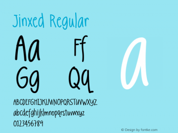 Jinxed Regular Version 1.000 2004 initial release Font Sample