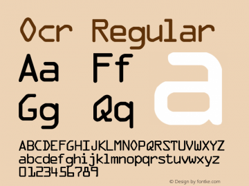 Ocr Regular Altsys Metamorphosis:8/23/92图片样张