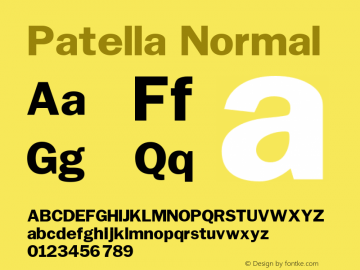 Patella Normal 1.0 Wed Sep 21 11:17:24 1994 Font Sample