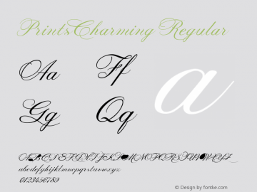 PrintsCharming Regular Version 1.00 Font Sample