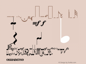 PGMusic F Regular Altsys Fontographer 3.5  8/9/95图片样张