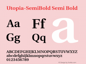 Utopia-SemiBold Semi Bold Version 1.00 Font Sample