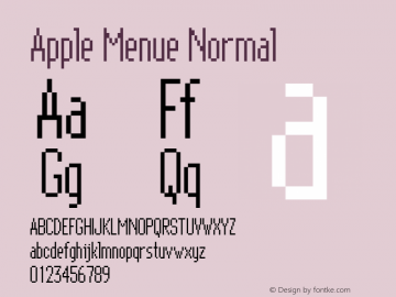 Apple Menue Normal 1.0 Fri Feb 25 23:09:56 1994 Font Sample