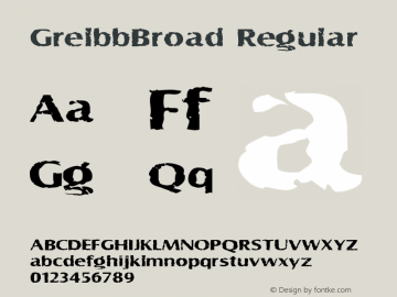 GrelbbBroad Regular Collection Copyright (c)1997 Expert Software, Inc. Font Sample