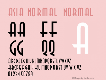 Asia Normal Normal 1.000 Font Sample