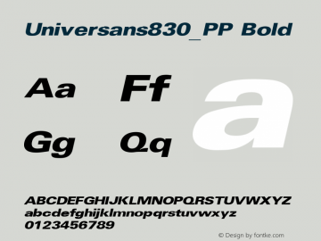 Universans830_PP Bold 1.000 Font Sample