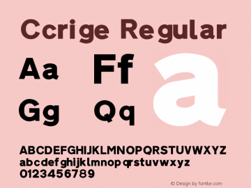 Ccrige Regular V1.00 Font Sample