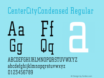 CenterCityCondensed Regular Rev. 003.000图片样张