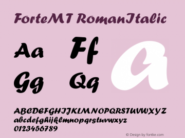 ForteMT RomanItalic Version 1.00图片样张