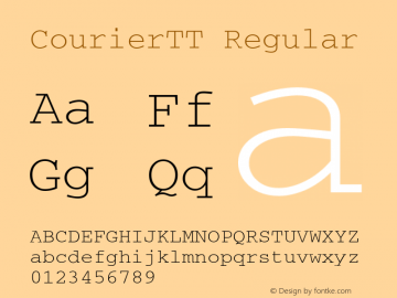 CourierTT Regular TrueType Maker version 3.00.00 Font Sample