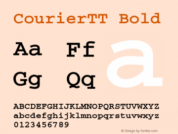 CourierTT Bold TrueType Maker version 3.00.00 Font Sample
