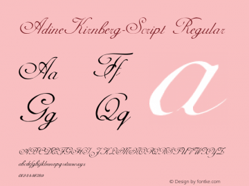 AdineKirnberg-Script Regular Converted from C:\TEMP\ADKS____.TF1 by ALLTYPE Font Sample