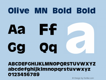 Olive MN Bold Bold Version 001.004图片样张