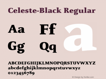 Celeste-Black Regular Version 1.00 Font Sample